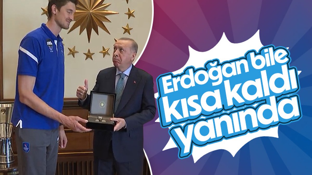 Tibor Pleiss'ın boyu Cumhurbaşkanı Erdoğan'ı şaşırttı
