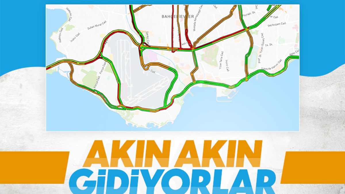 Atatürk Havalimanı yolunda trafik yoğunluğu