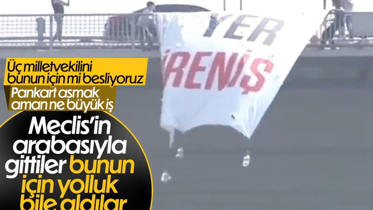 TİP milletvekilleri 15 Temmuz Şehitler Köprüsü’ne Gezi pankartı astı