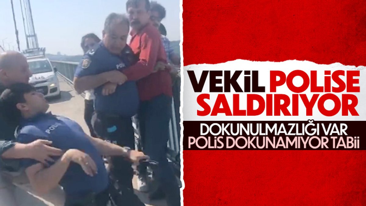 Köprüye pankart asan TİP'li vekiller polise saldırdı