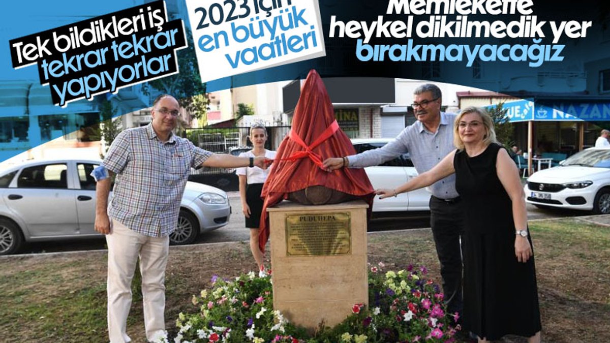 CHP'den Adana’da heykel açılışı