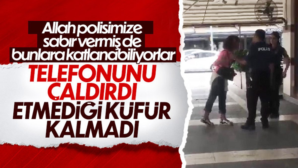 Adana’da, polise hakaretler yağdırıp ölümle tehdit eden kadın kamerada