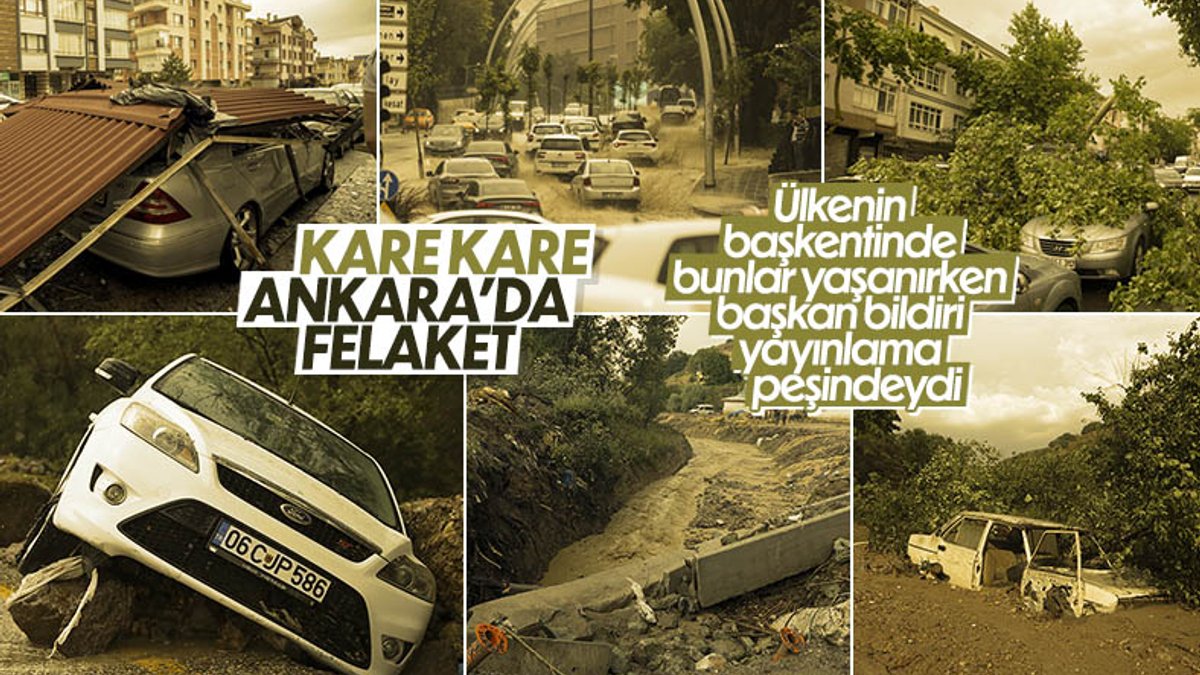 Ankara'da sağanak sonrası çekilen kareler