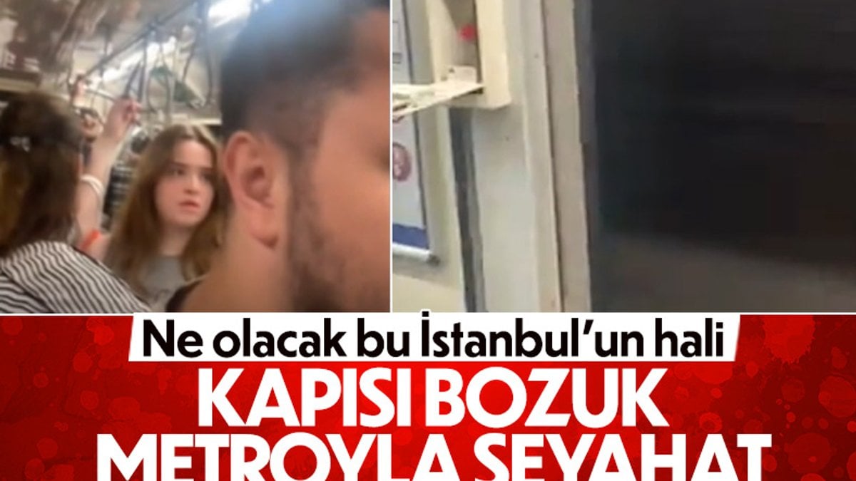 İstanbul'da metro kapısı açık seyahat etti