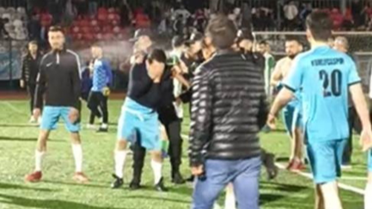 Bartın'da iki takım futbolcuları arasında kavga çıktı
