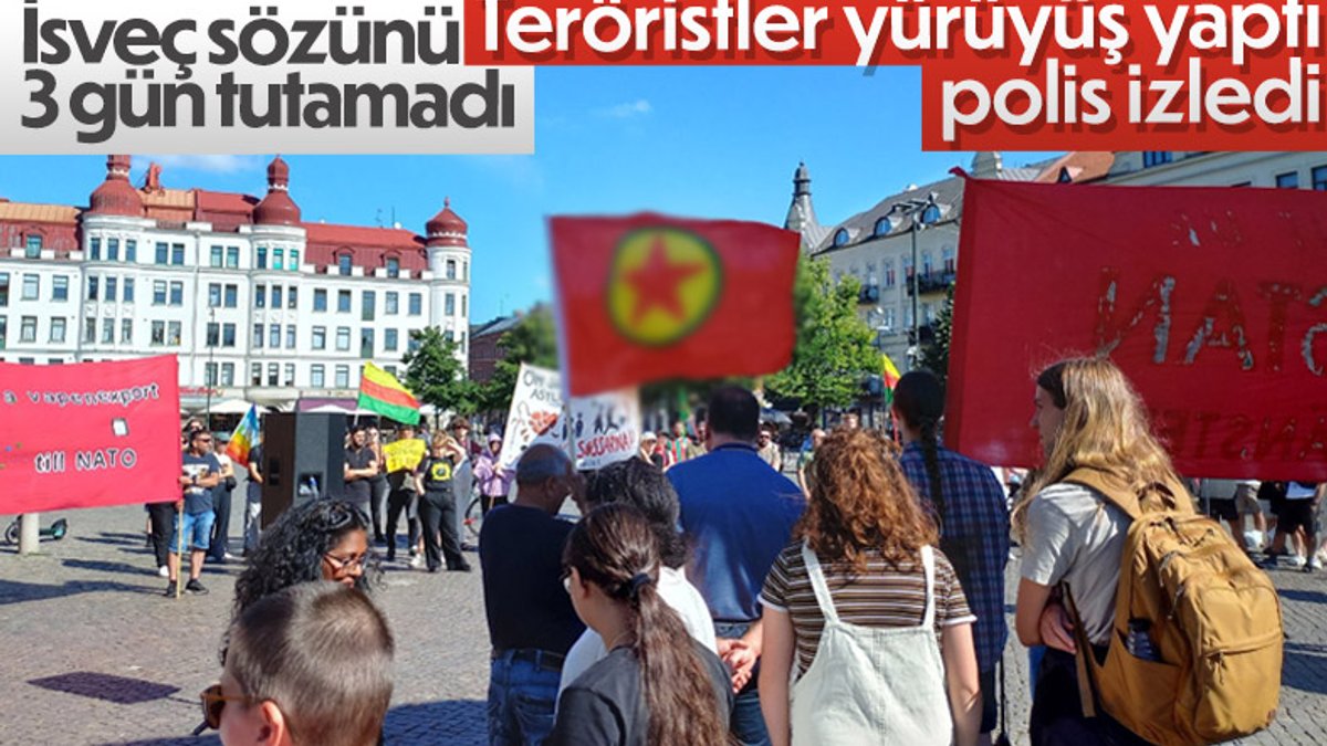 İsveç'te PKK terör örgütü destekçileri eylem düzenledi