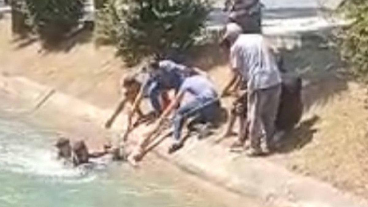 Mersin’de, su kanalına düşen çocuğu kurtarma mücadelesi kamerada