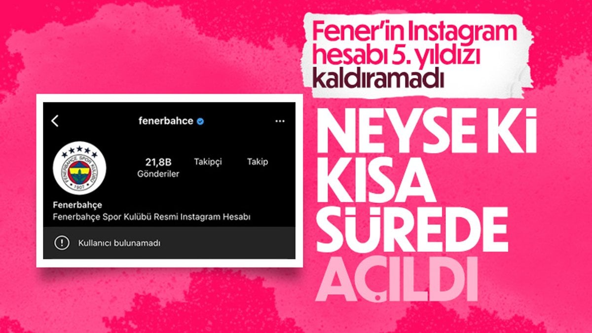 Fenerbahçe'nin Instagram hesabı kapandı