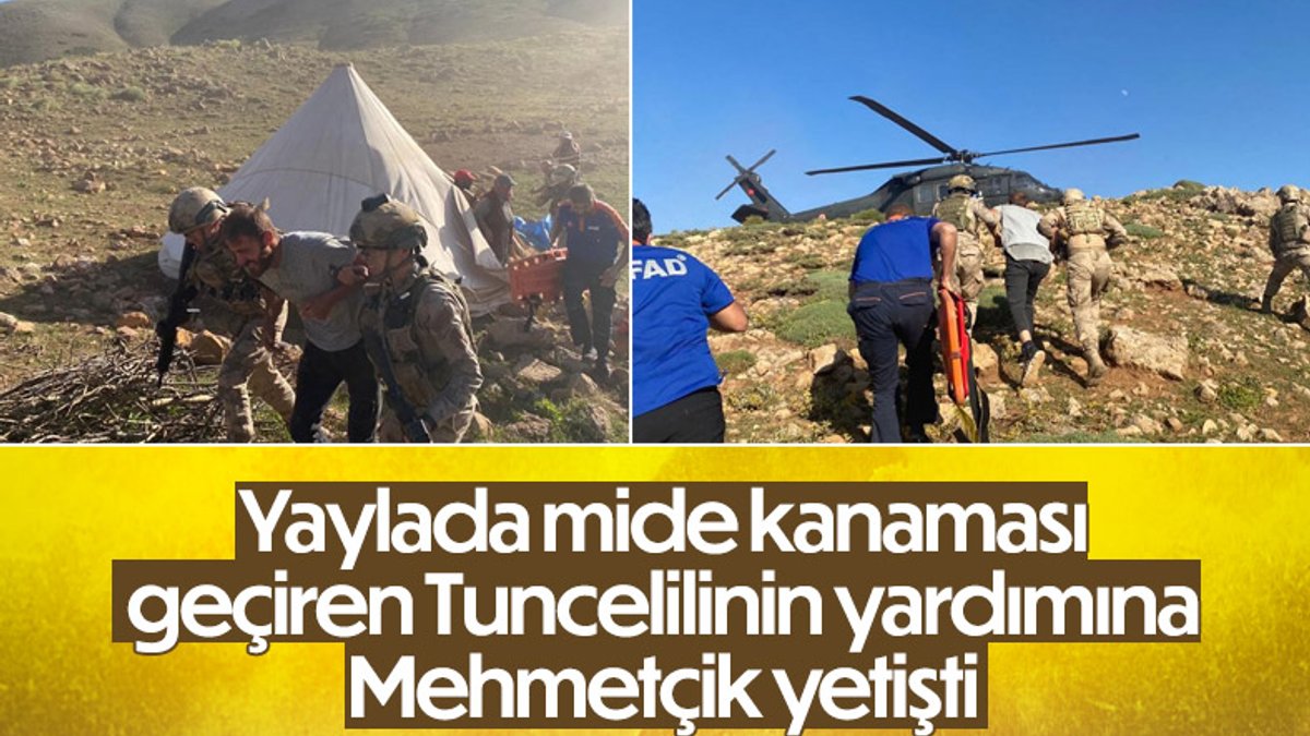 Tunceli'de yaylada mide kanaması geçirdi: Jandarmanın helikopteriyle hastaneye götürüldü