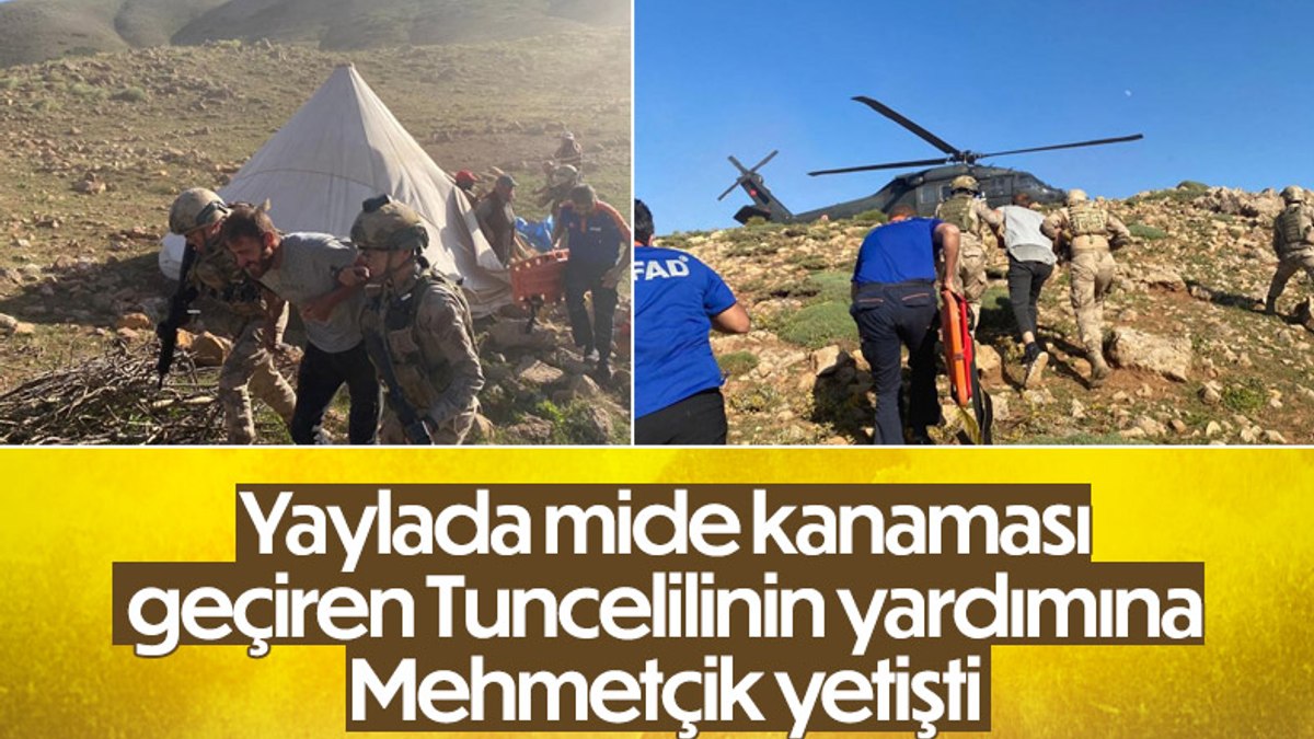 Tunceli'de yaylada mide kanaması geçirdi: Jandarmanın helikopteriyle hastaneye götürüldü