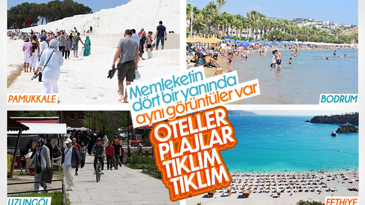 Tatil beldelerinde bayram yoğunluğu: Otellerde boş yer kalmadı
