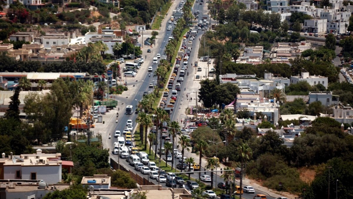 Bodrum'dan çıkış trafiği