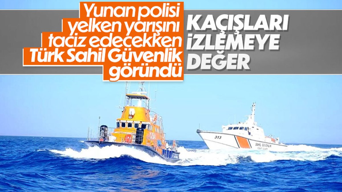 Yelkenli tekneyi taciz eden Yunan unsurları, Türk askerlerini görünce kaçtı