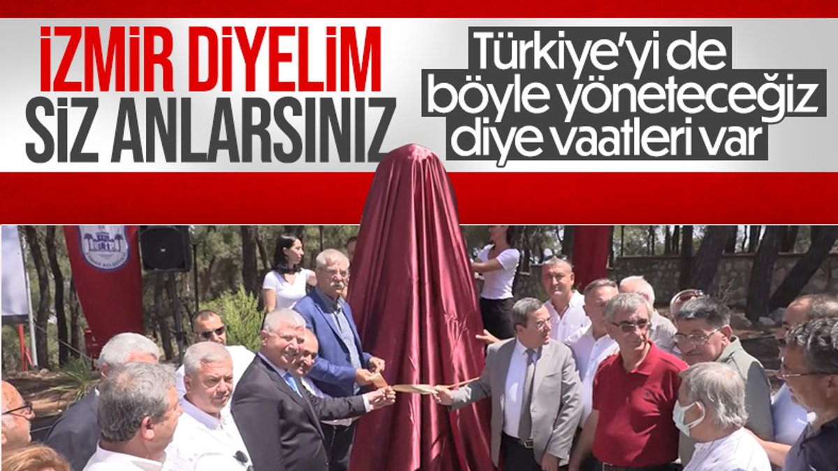 CHP'li Konak Belediyesi heykel açılışı yaptı