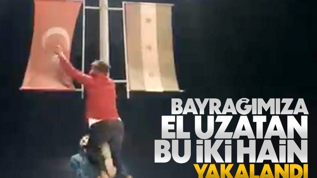 Azez'de Türk bayrağı yakan 2 kişi yakalandı