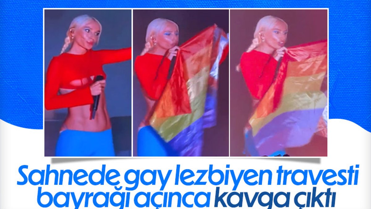 Gülşen, konserinde LGBT bayrağı açtı