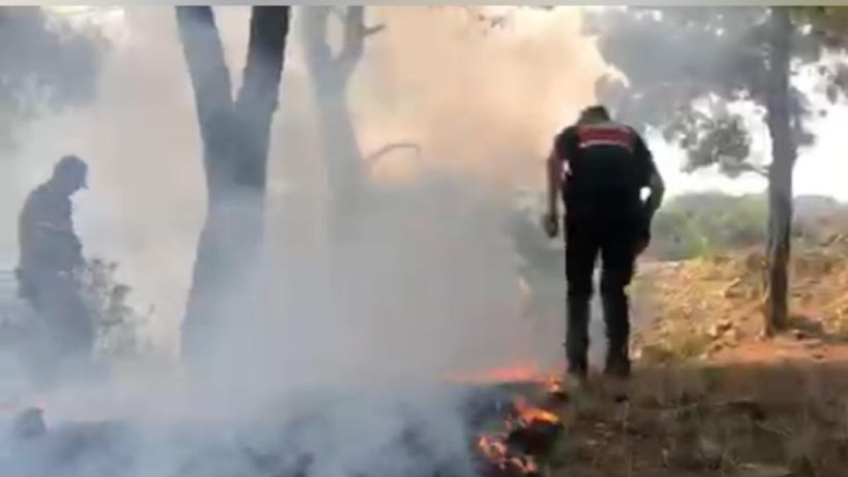 Adana'da askerler yangına ayaklarıyla müdahale etti
