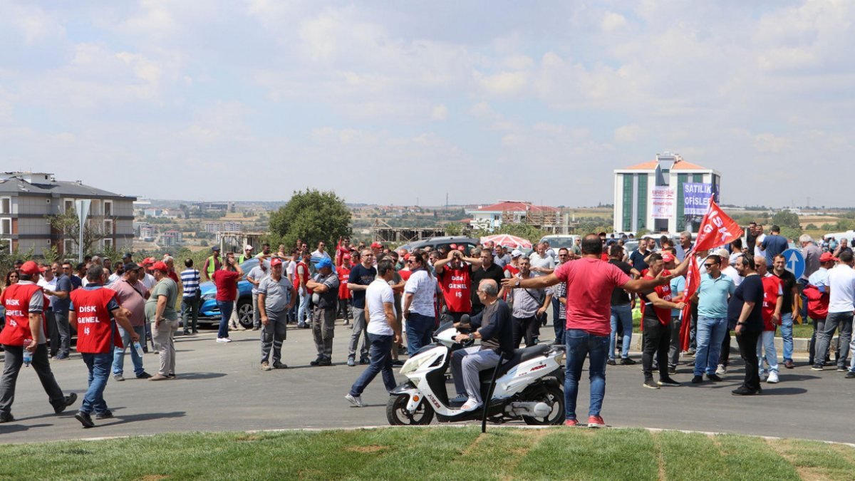 Tekirdağ'da belediye işçilerinden 'ek zam' eylemi