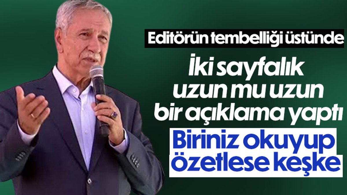Bülent Arınç'tan Cumhurbaşkanı Erdoğan ile katıldığı program için açıklama