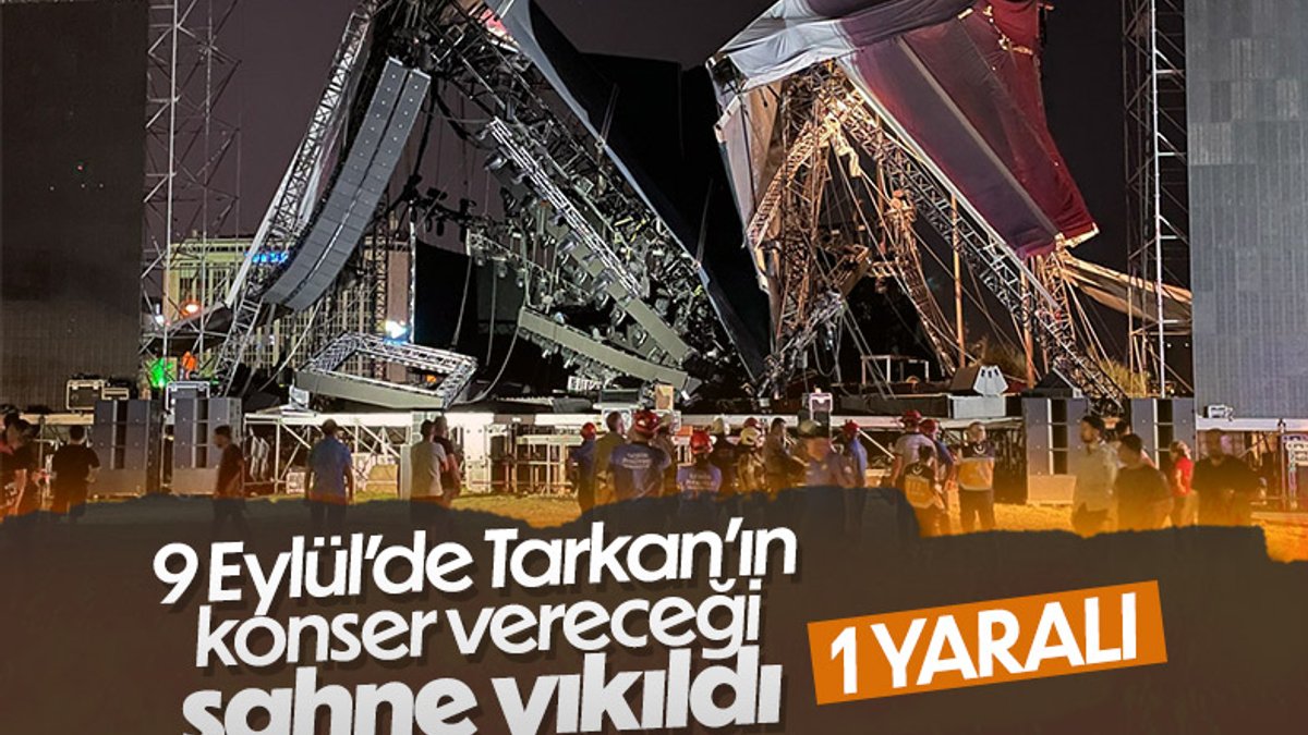 İzmir'de Tarkan'ın konser vereceği sahne çöktü