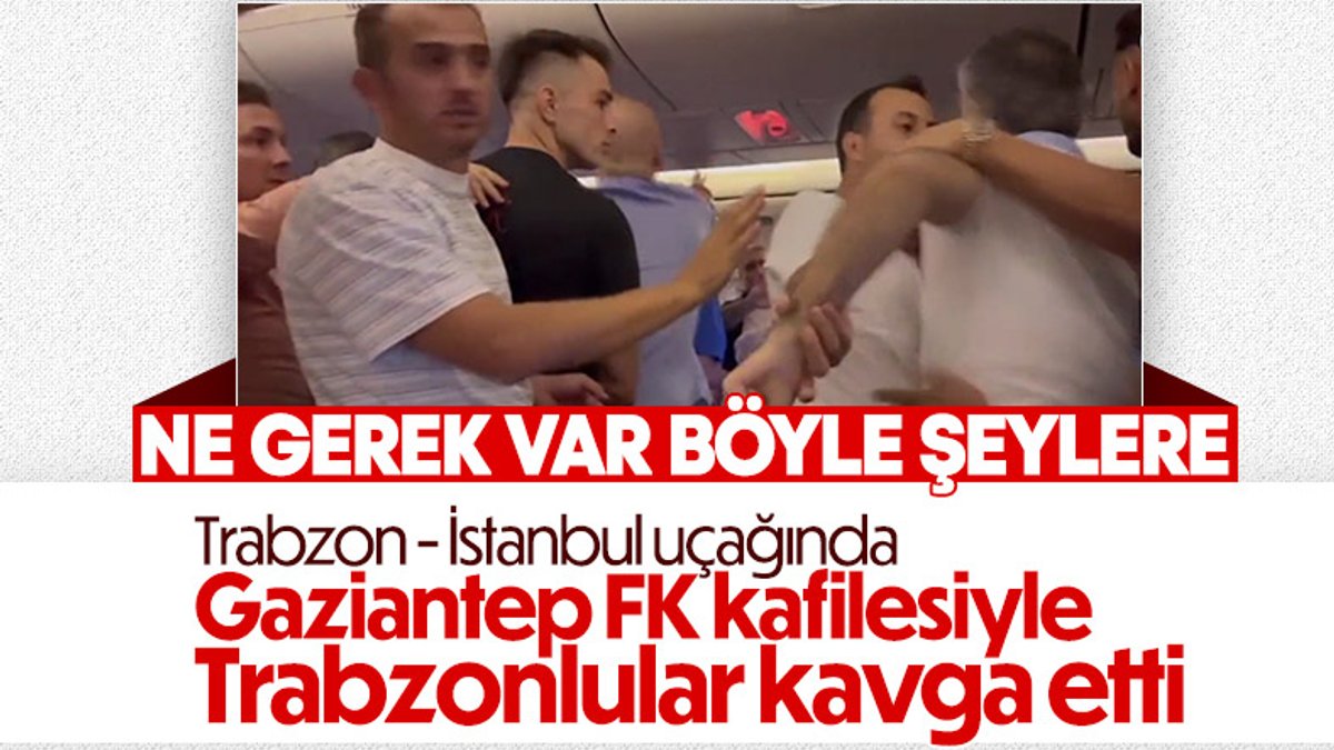 Trabzonsporlular, uçakta Gaziantep FK kafilesiyle tartıştı