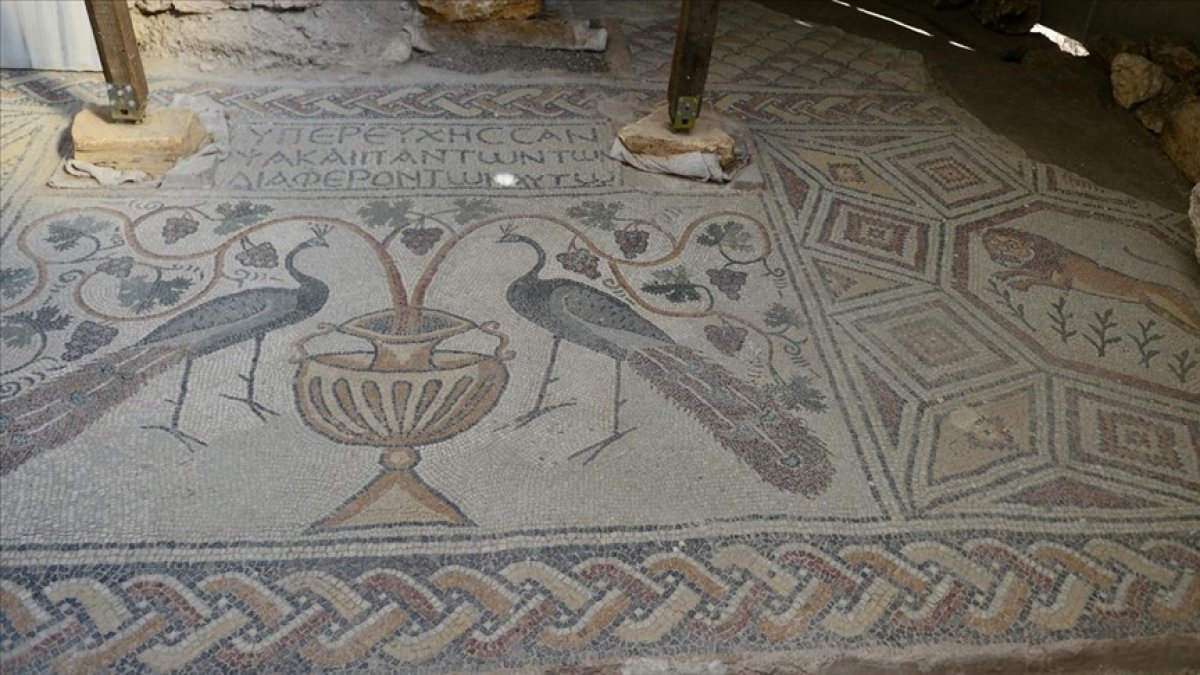 Hadrianaupolis'te üzerinde çeşitli figürlerin bulunduğu yeni mozaikler bulundu