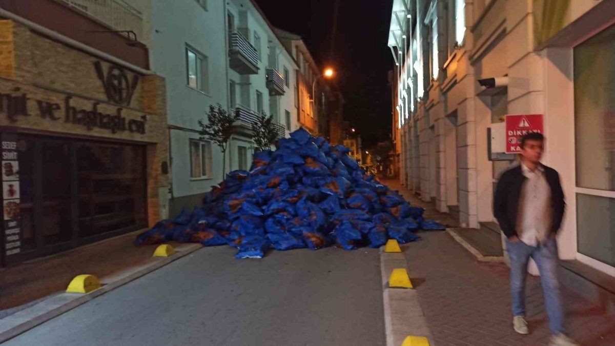 Eskişehir'de tonlarca kömür sokak girişini kapadı