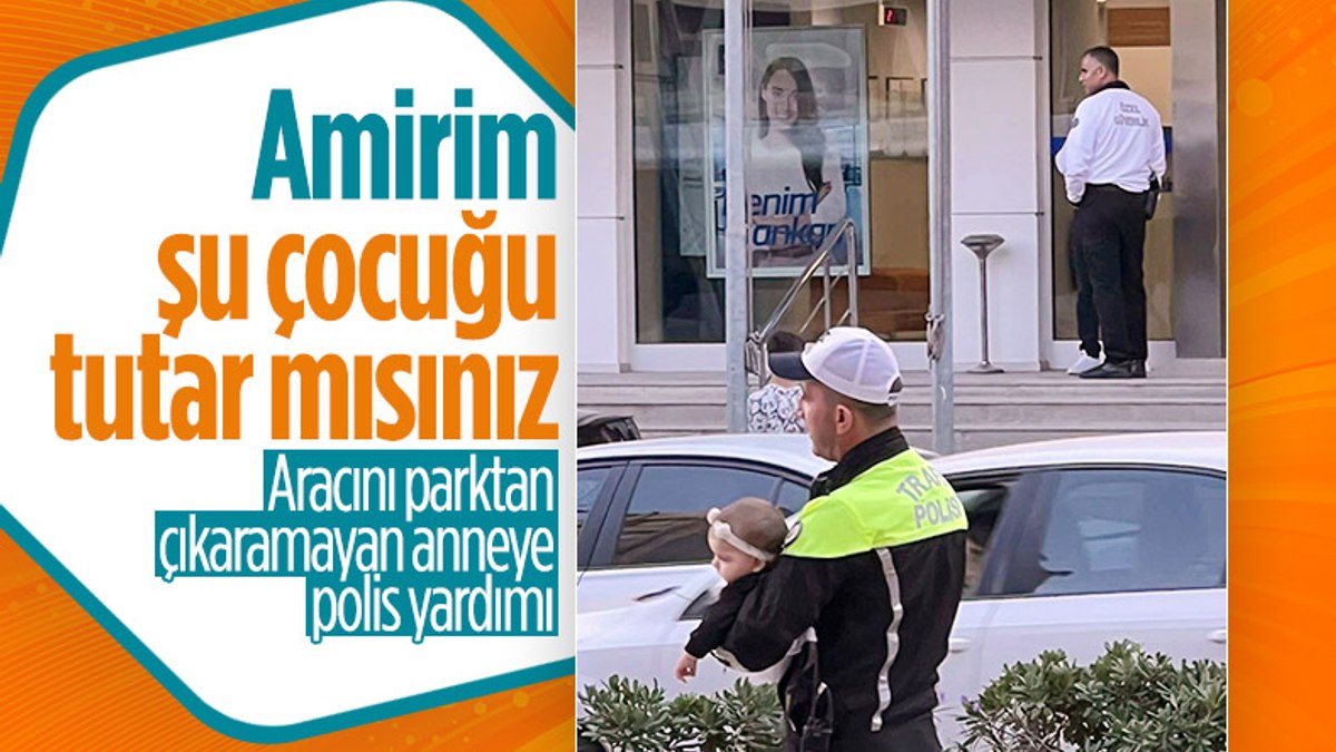 Hatayda bebeği ağlayan sürücü anneye polis yardımı