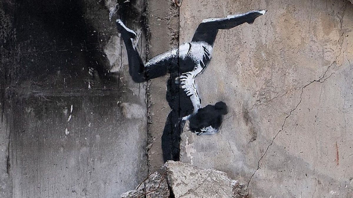 Banksy, çizimiyle Ukrayna'da ortaya çıktı