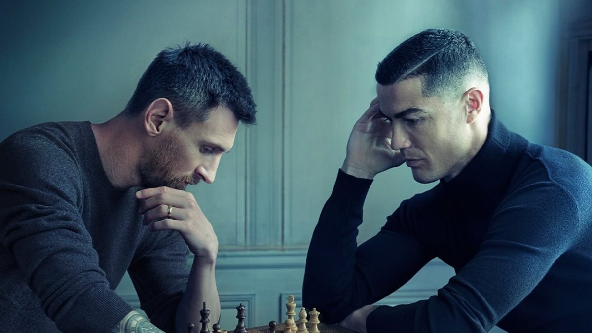 Ronaldo ve Messi'nin satrançlı fotoğrafının detayları