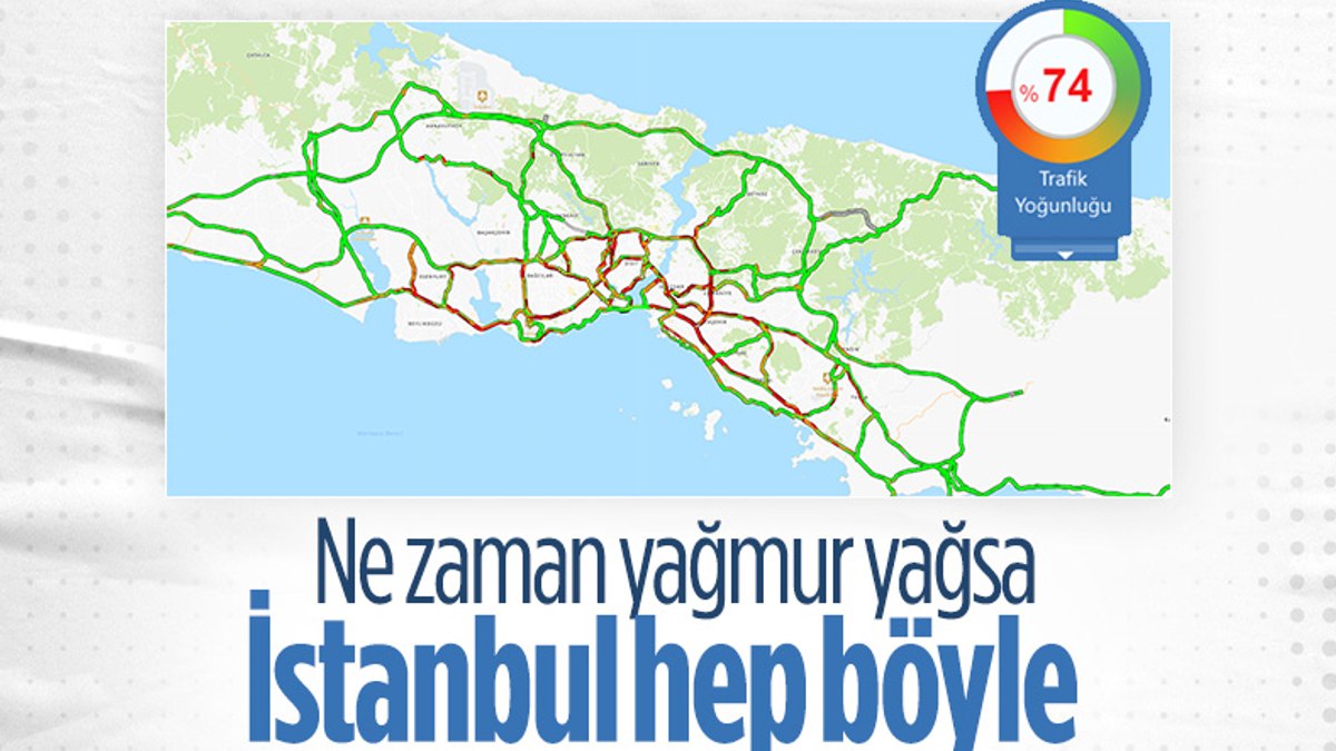 İstanbulda trafik yoğunluğu yüzde 74e ulaştı