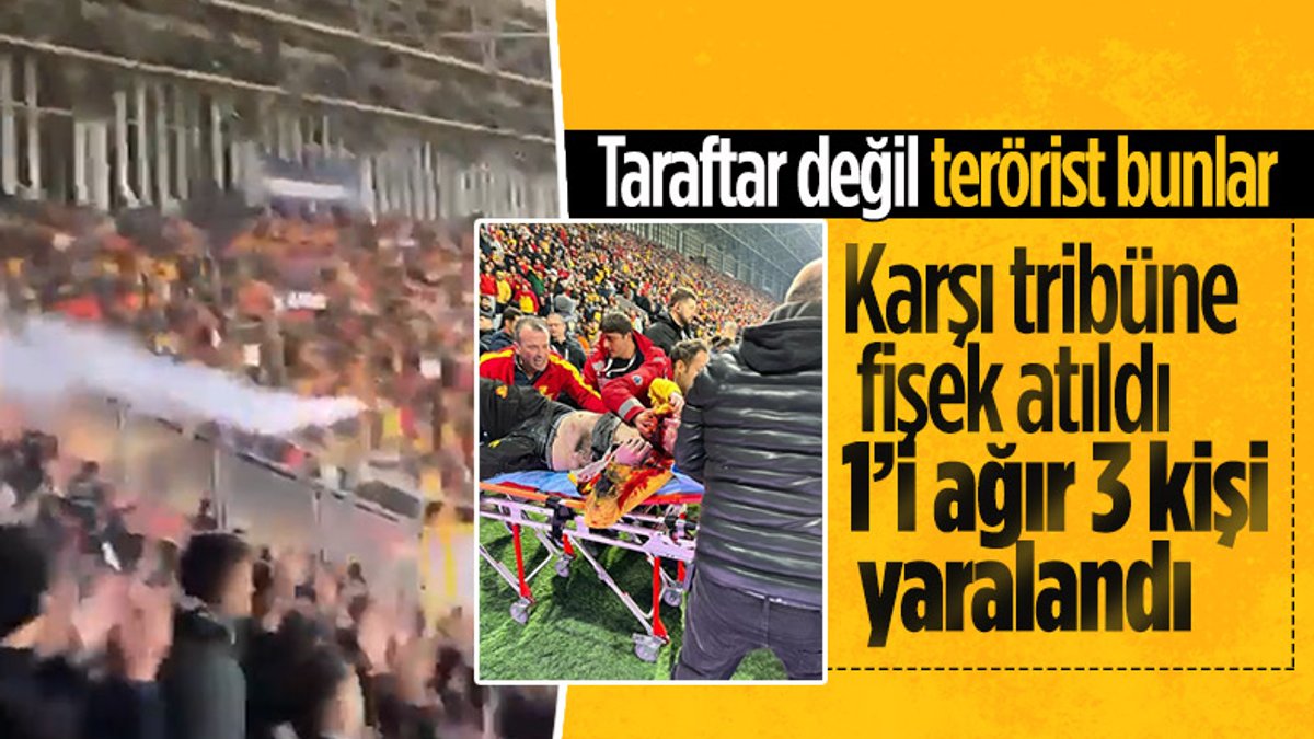 Göztepe - Altay maçında tribünden fişek atıldı