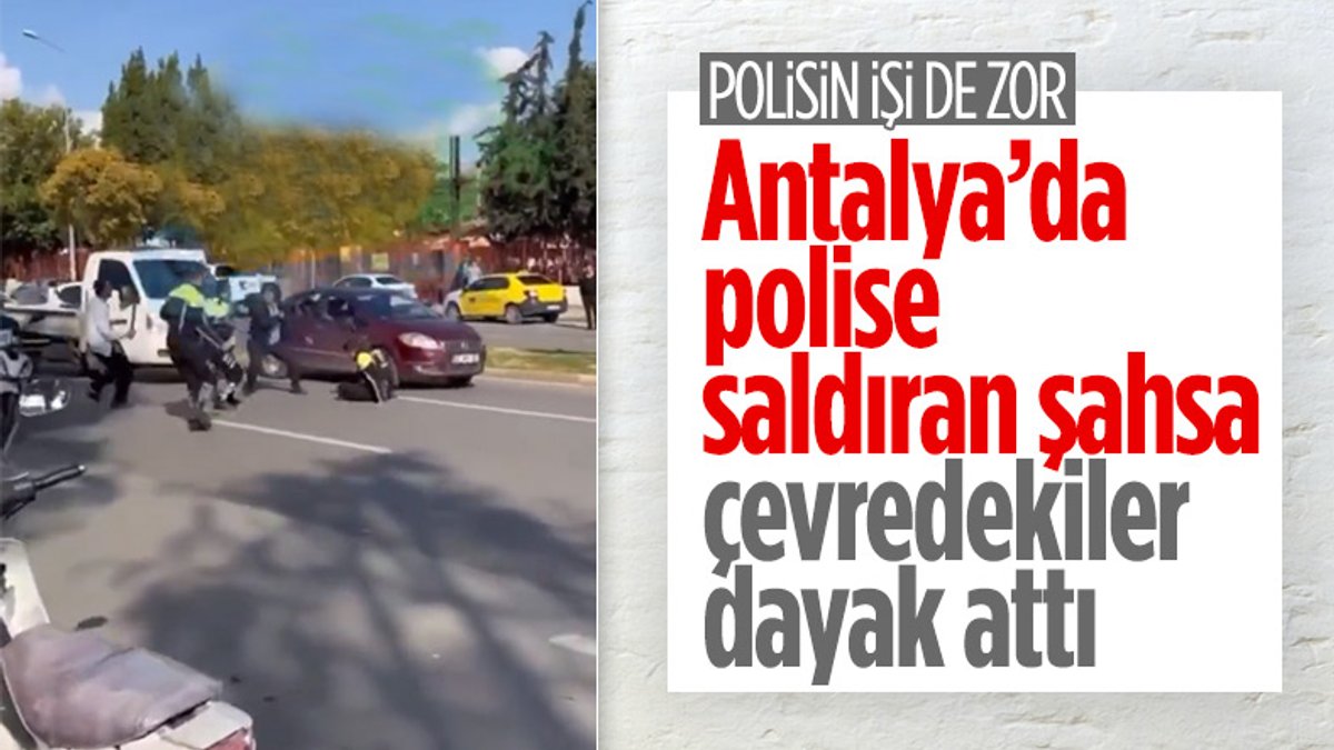 Antalya'da polise saldıran moto kuryeye meydan dayağı