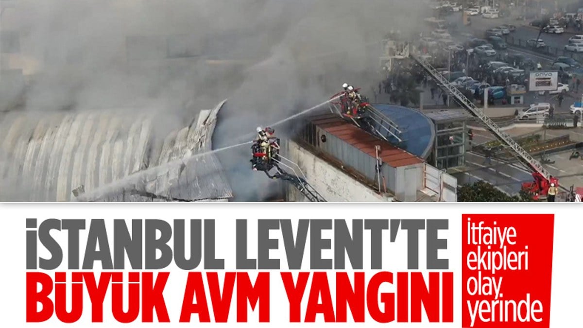 Levent'teki AVM'nin çatısında yangın çıktı