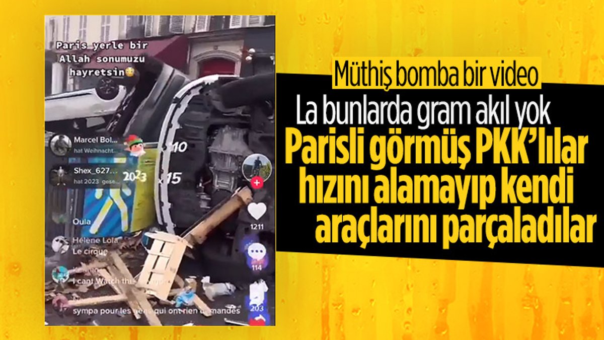 Paris'te bölücü örgüt sempatizanları kendi araçlarını parçaladı