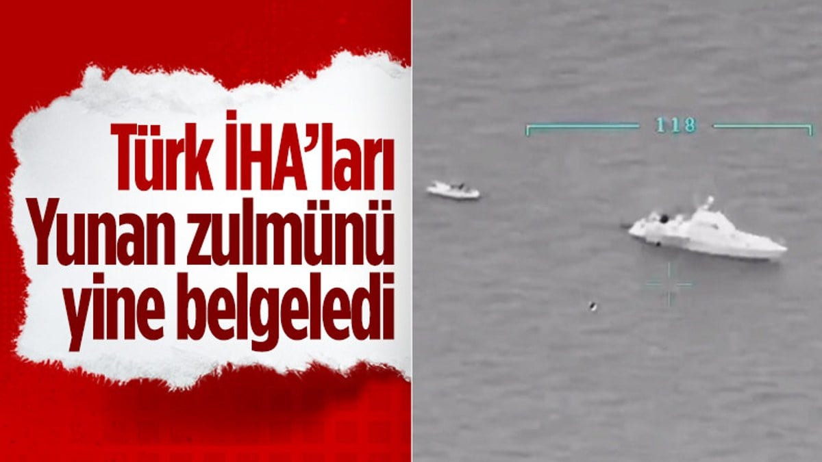 Göçmenleri Türk kara sularına iten Yunan sahil güvenlik botu, İHA ile tespit edildi