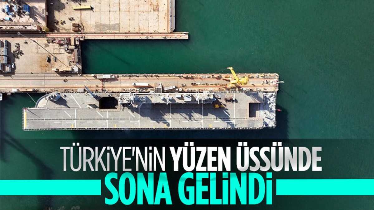 Türkiye'nin ilk uçak gemisi TCG Anadolu, havadan görüntülendi