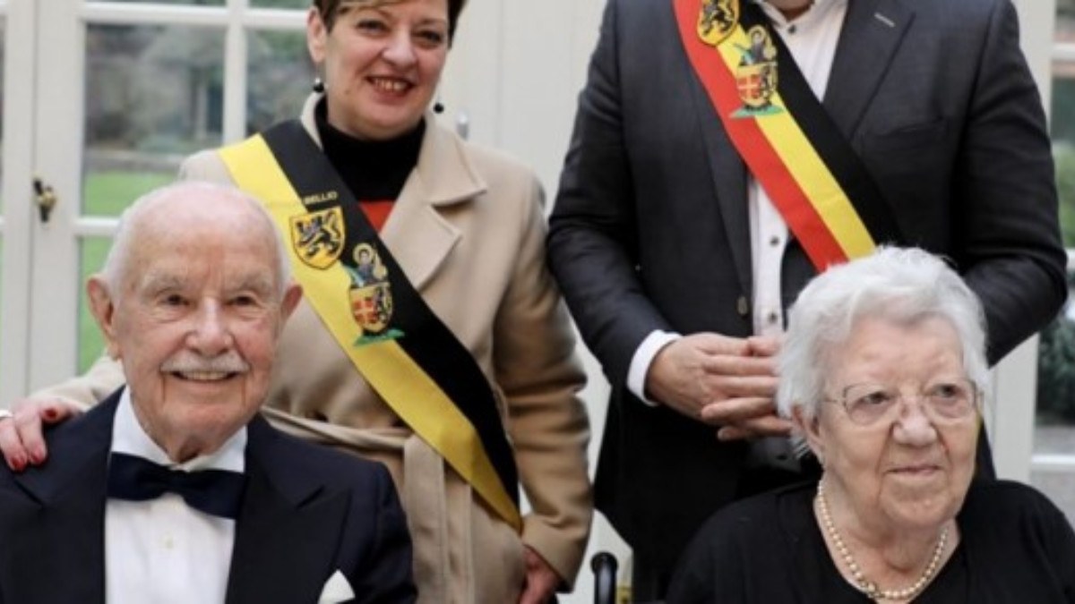 Belçikalı çift, 80'inci evlilik yıl dönümünü kutladı