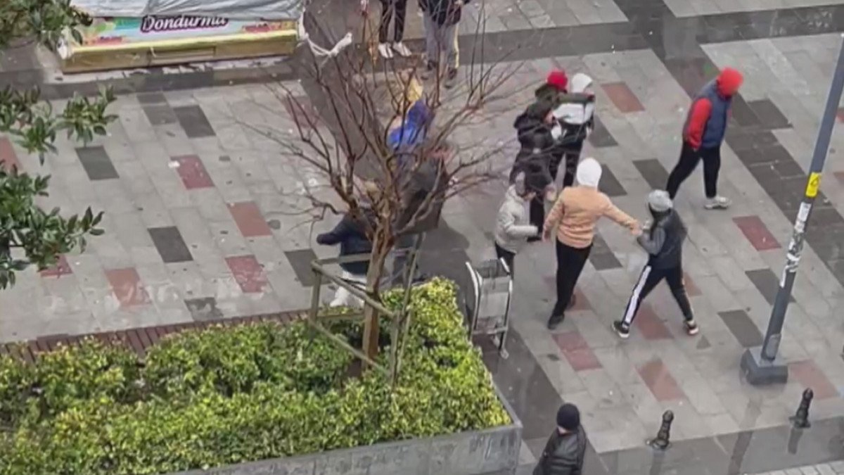 Arnavutköy'de caddede yürüyen kadınla çocuğa saldırdılar