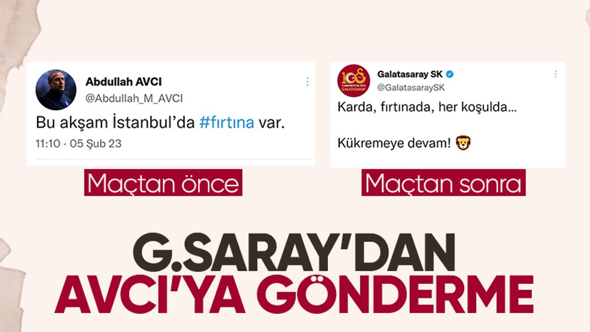 Galatasaray'dan Abdullah Avcı'ya gönderme