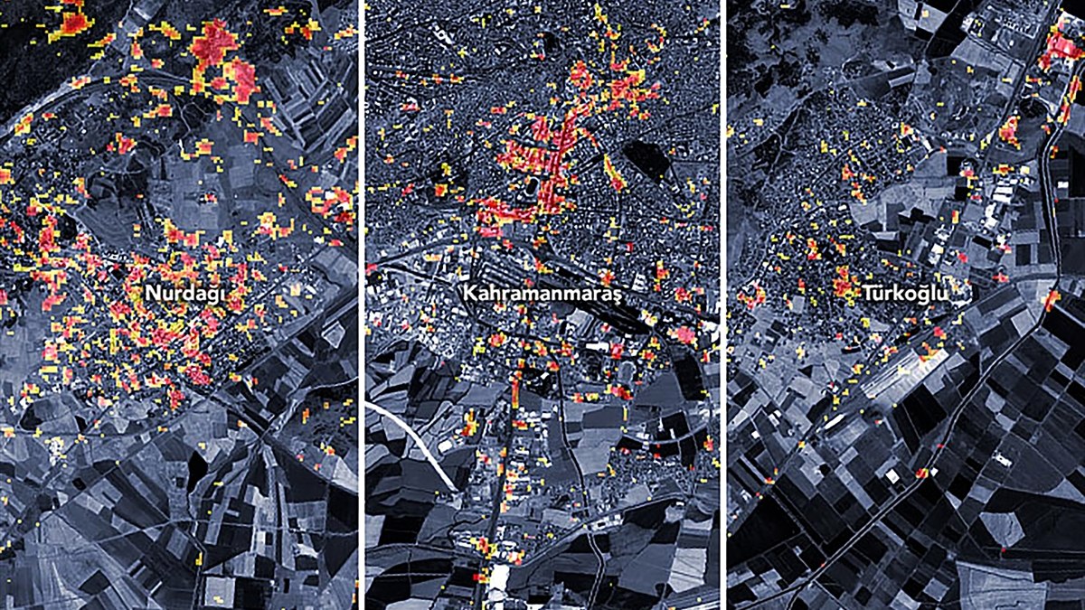 NASA, 3 bölgedeki deprem hasarını gösterdi