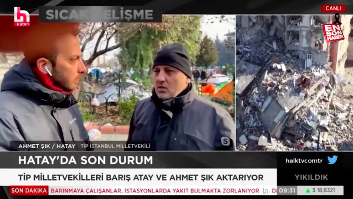 TİP'li Ahmet Şık deprem bölgesinden devlet düşmanlığı çağrısı yaptı