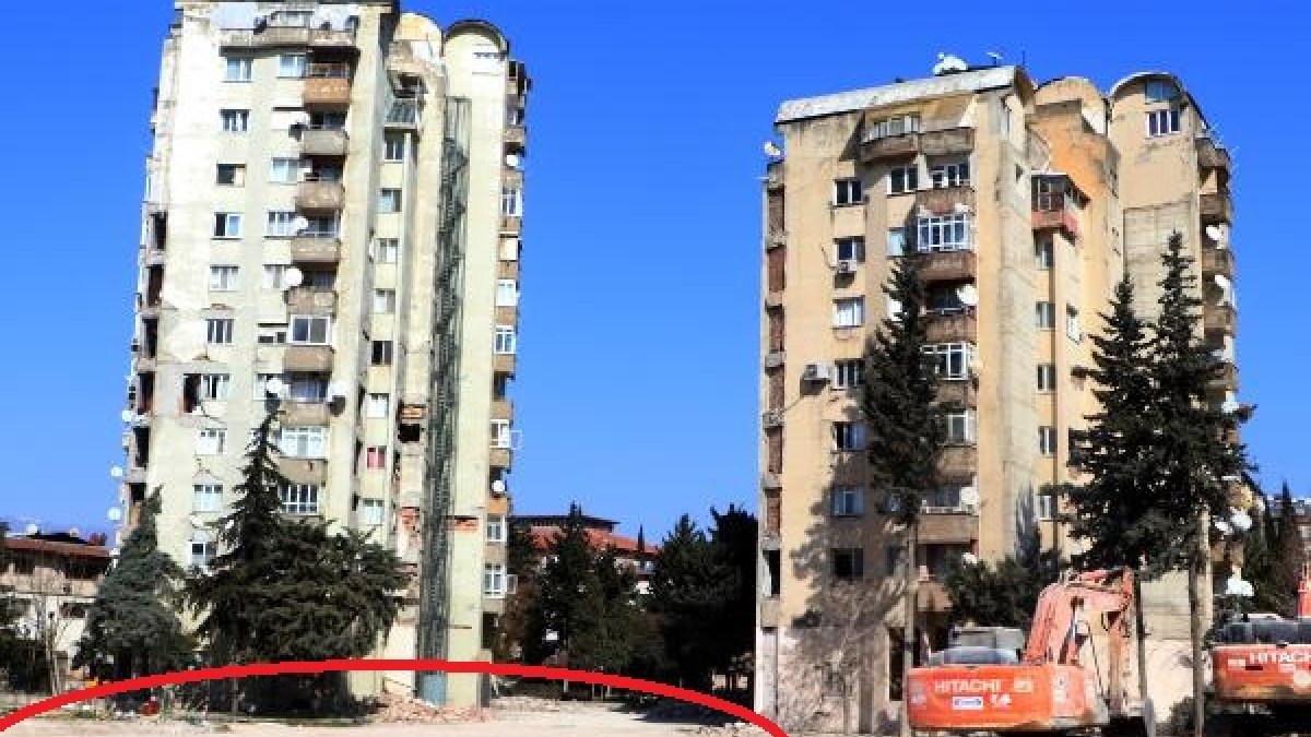 Hatay'da karbon fiberle güçlendirilen blok ayakta kaldı, diğeri yıkıldı