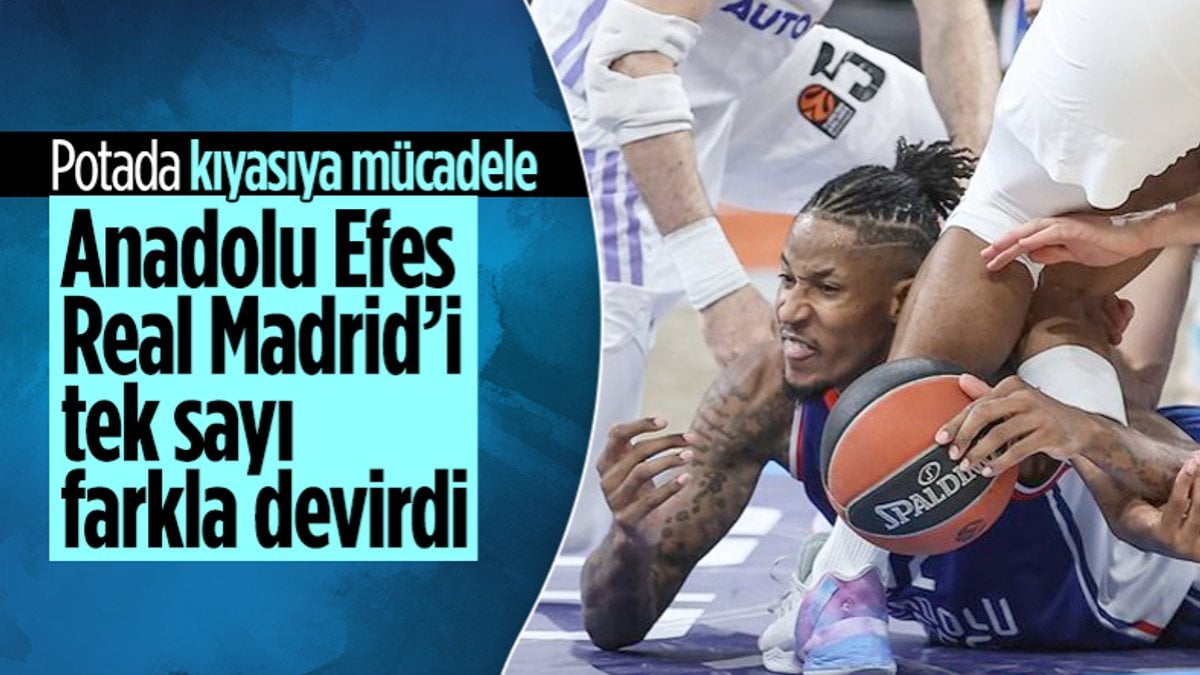 Anadolu Efes EuroLeague'de Real Madrid'i tek sayı farkla devirdi