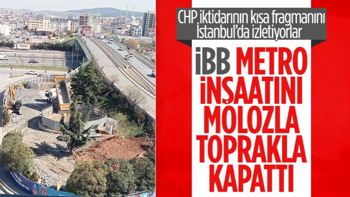 İBB, Sultanbeyli'deki metro şaftını moloz dökerek kapatmaya başladı