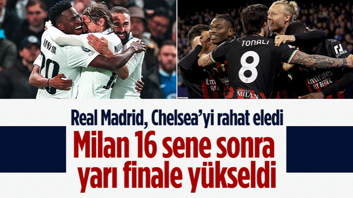 UEFA Şampiyonlar Ligi'nde Ilk Yarı Finalistler Real Madrid Ve Milan Oldu