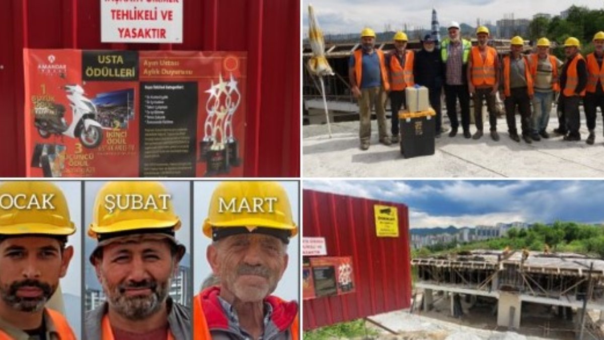 Trabzon'daki inşaatta ayın işçilerine 'performans', eşlerine de 'sabır' ödülü
