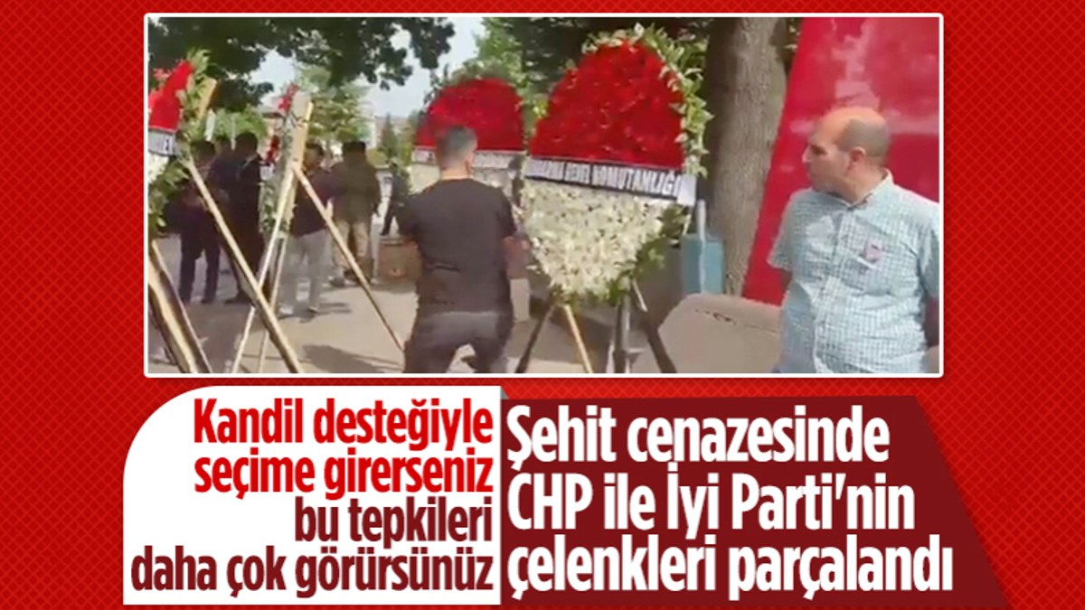 Tokat'ta şehit yakınları Kemal Kılıçdaroğlu'nun çelengini parçaladı