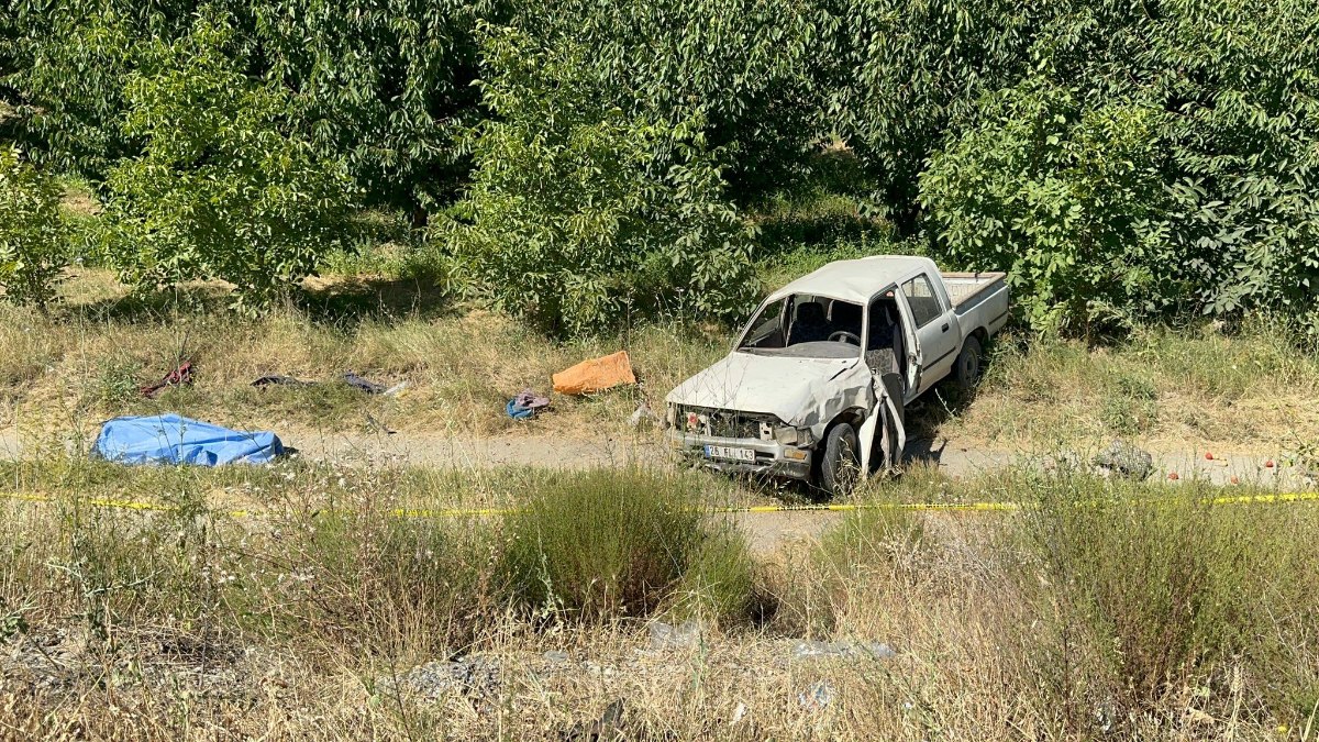 Afyonkarahisar'da yaşlı çifti ölüm ayırdı: Kamyonet şarampole devrildi