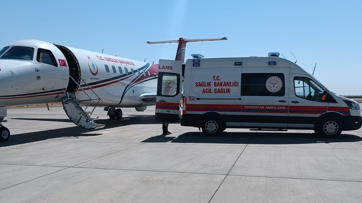 Ambulans uçak Mardin'deki 3 günlük Gülistan bebek için havalandı